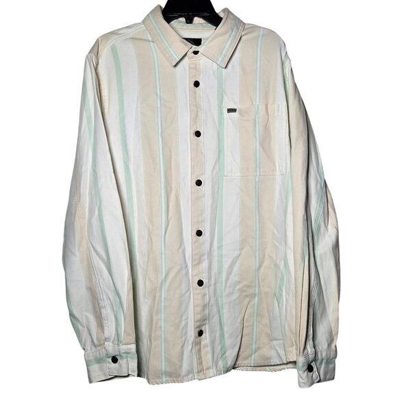 Buffalo David Bitton Multicolor Striped Sann Denim Shirt Jacket Size XL Shacket - Picture 1 of 11